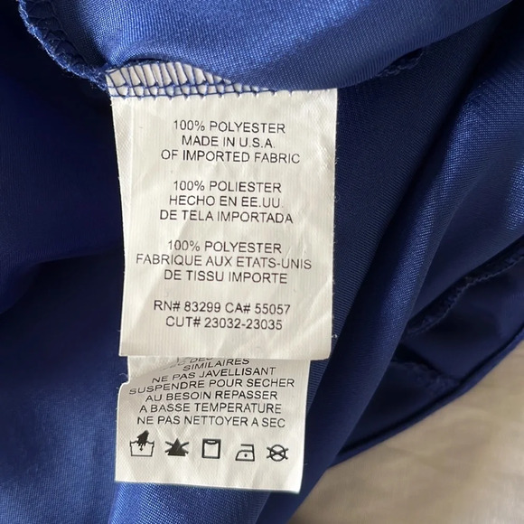 Bebe Satin Cowl Neck Midi Slip Dress royal blue size S - Picture 9 of 10